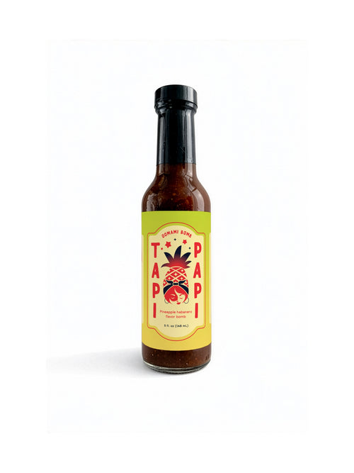 Umami Bomb hot sauce bottle front - Tapi Papi